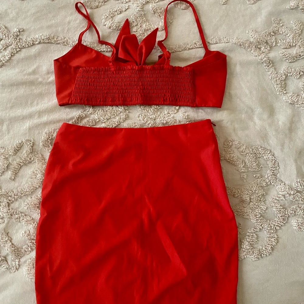 Red Two Piece Set - Picture 4 of 4